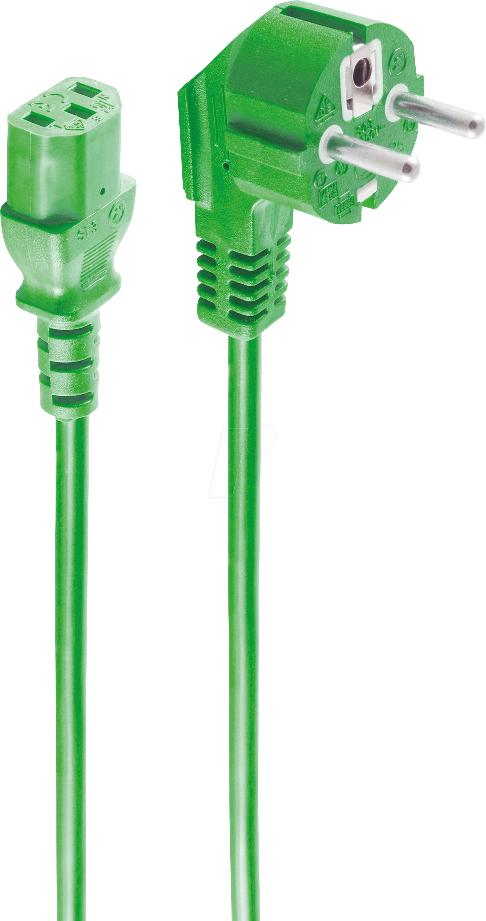 SHVP BS09-05053 - Schutzkontakt 90°/Kaltgerätebuchse, grün, 5m