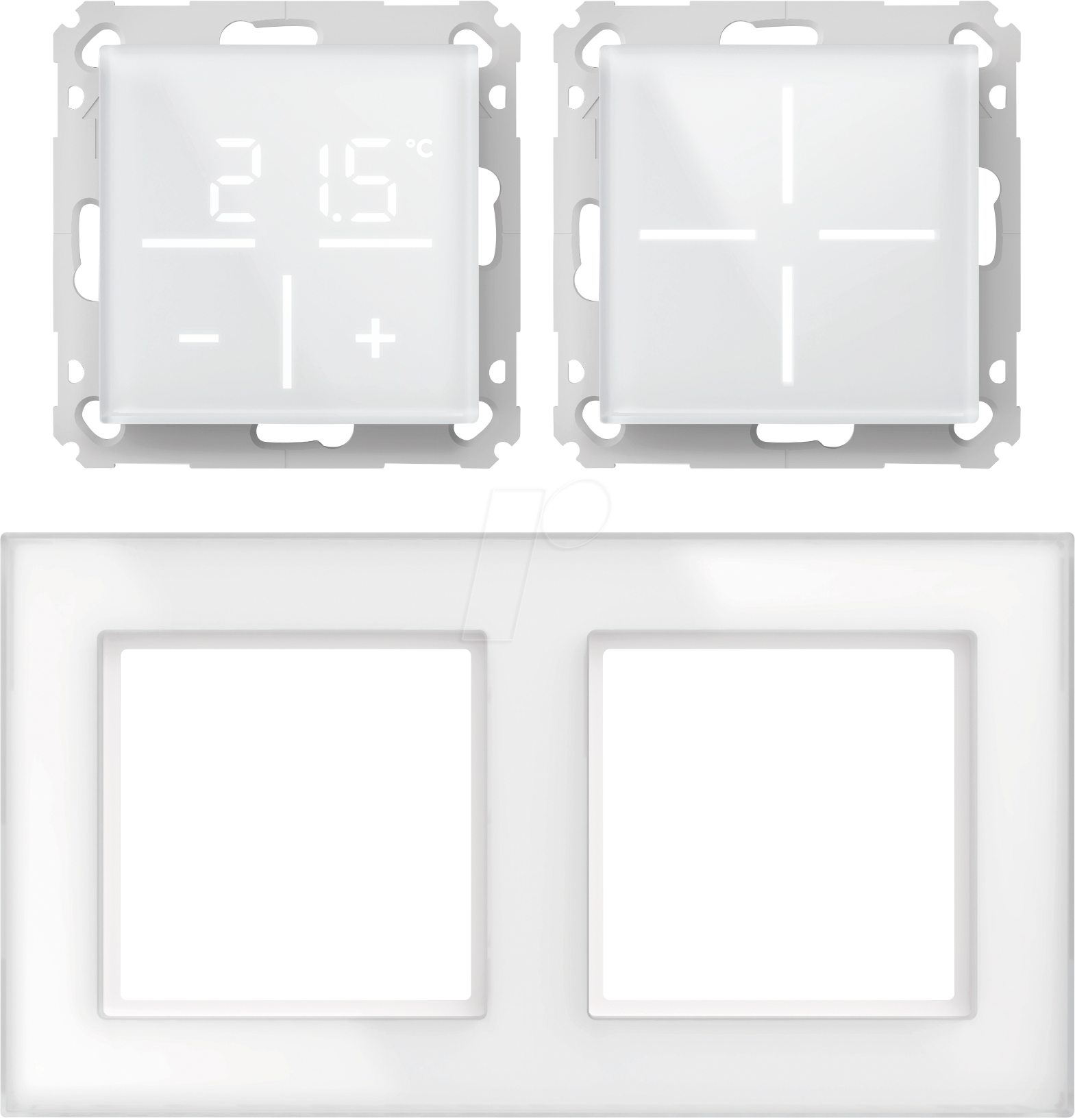 HMIP WGS-WGT-GF2 - Set 1x Glastaster + Thermostat + Rahmen, 2-fach