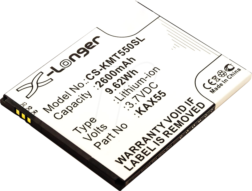 AKKU 10327 - Smartphone-Akku für Kazam-Geräte, Li-Ion, 2600 mAh