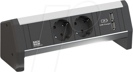 BACH 902.0192 - DESK 1 Steckdoseneinheiten, 2-fach, A/A 15W