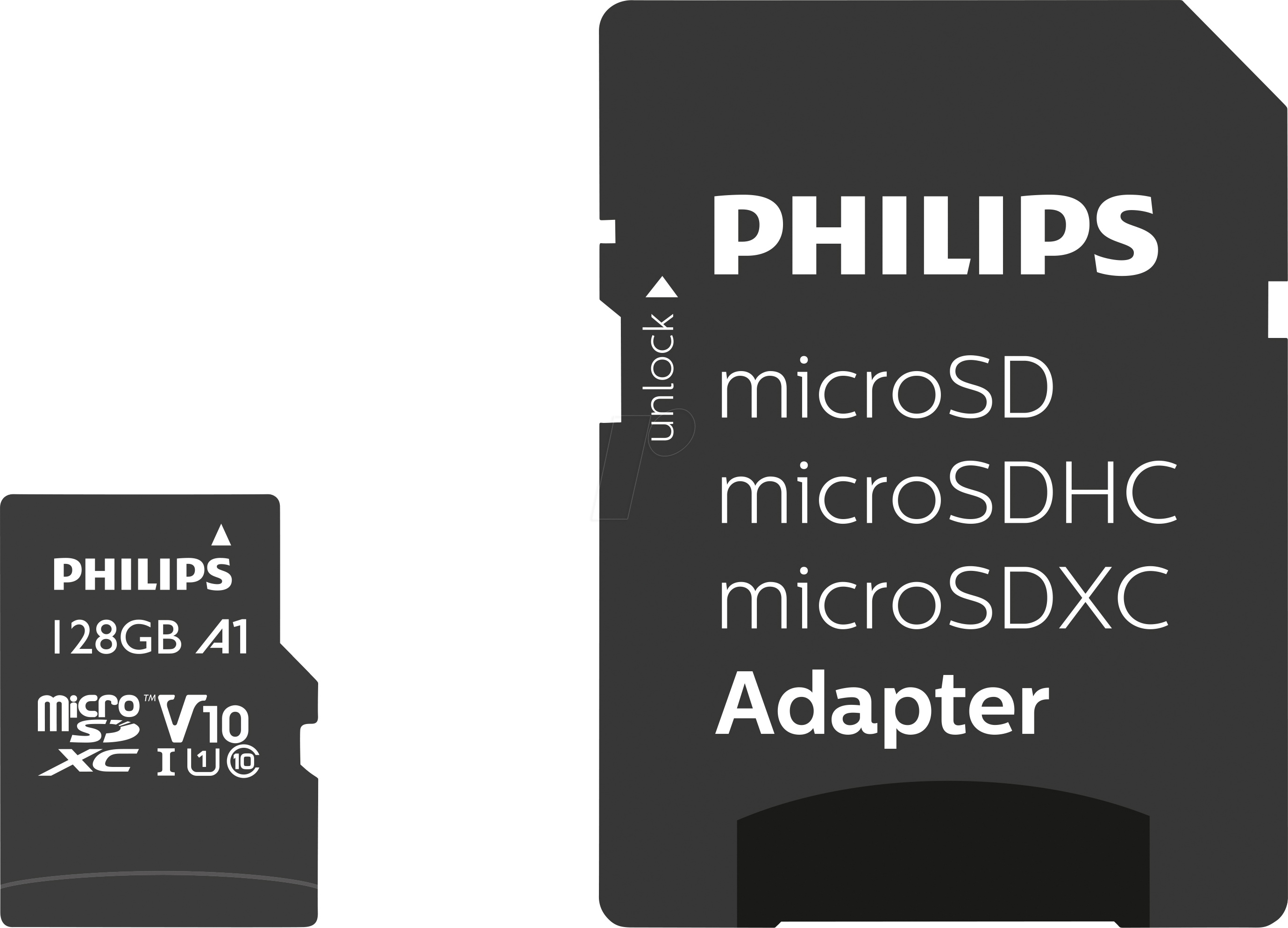 PHI FM12MP45B - microSDXC-Card, 128GB Class 10 incl. Adapter UHS-1 U1