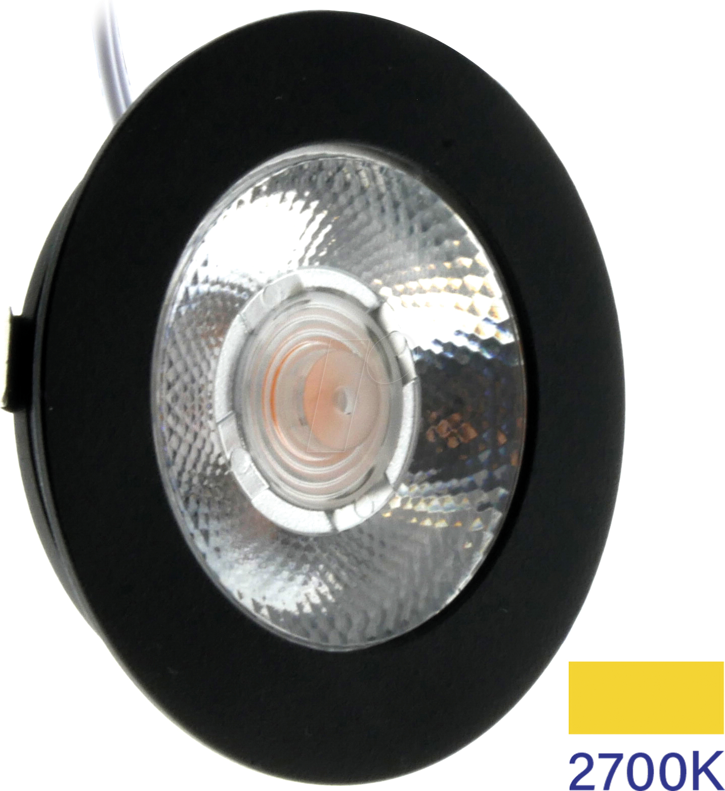 ECO-DIM 10046 - LED-Möbelstrahler, 3 W, 2700 K, 240 lm, dimmbar, rund, schwarz
