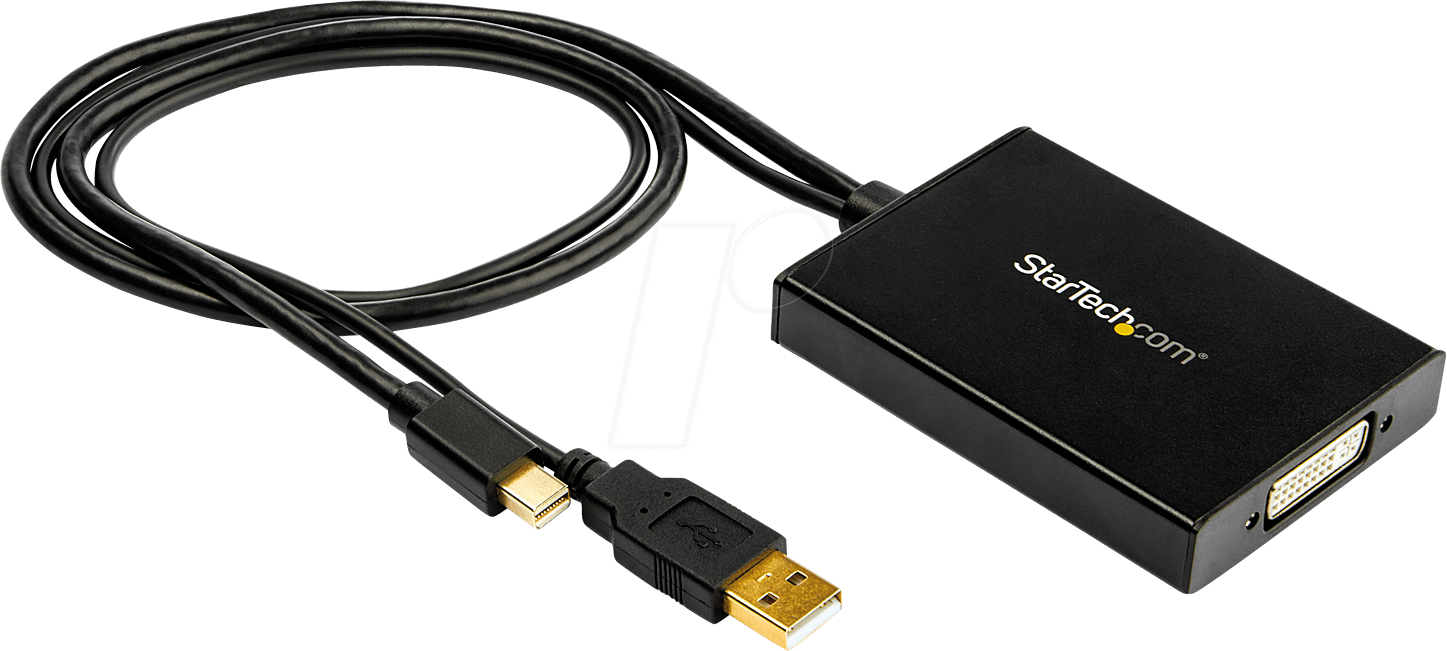 ST MDP2DVID2 - Adapter Monitor, Mini-DP > DVI-I, USB-PD, schwarz