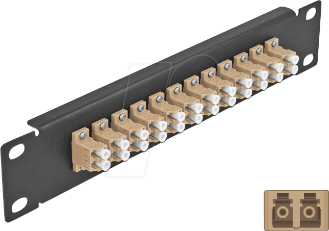 DELOCK 66767 - LWL Patchpanel, 10'', 12-Port, LC Duplex, 1HE, schwarz