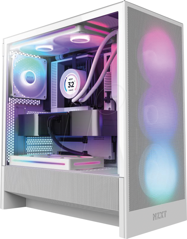Thumbnail - NZXT CC-H52FW-R1 - NZXT H5 FLOW RGB - White