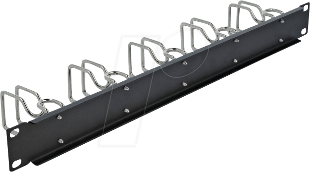 DELOCK 42628 - 19'' 1HE Kabelführungspanel, 4 Bügel, schwarz