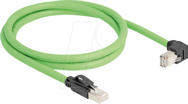 DELOCK 80895 - Cat.6a Patchkabel, unten gewinkelt, SF/UTP, 1 m, grün