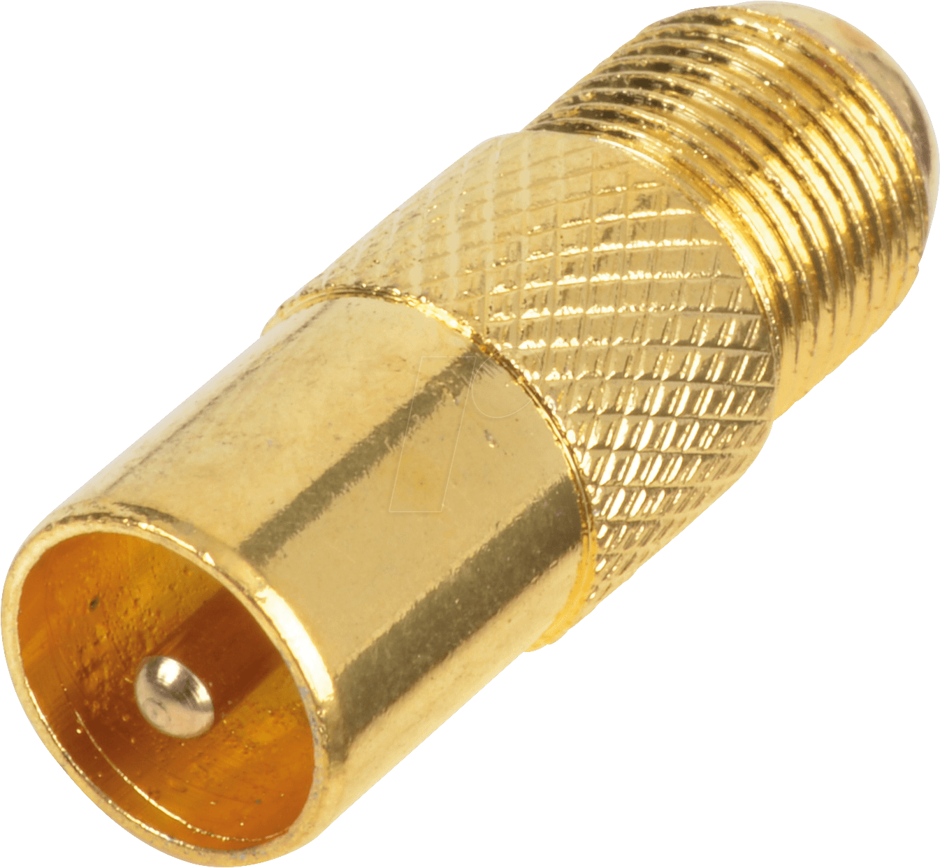 FI BS-G - F-Stecker, F-Buchse auf IEC-Stecker, vergoldet