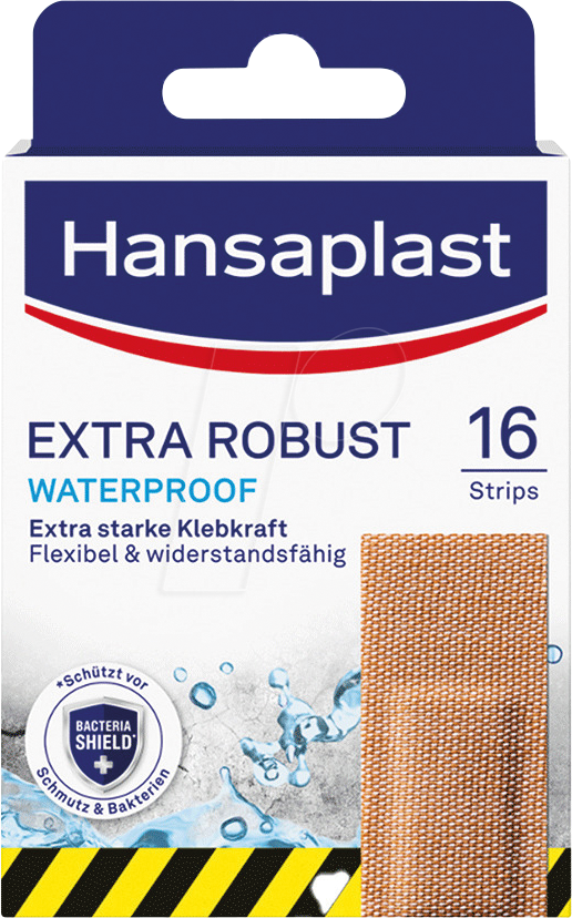Thumbnail - HNP ER 2,6X7,6CM - Hansaplast Extra Robust, Streifen, 2,6 x 7,6 cm, 16 Stück