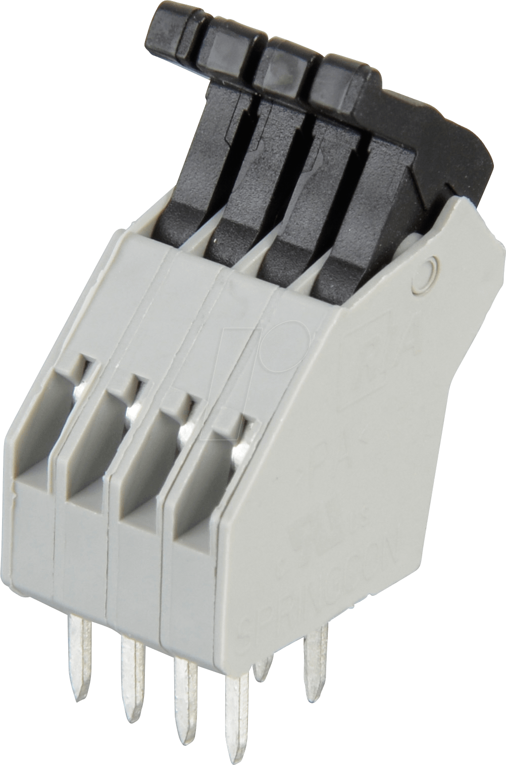 AST 041-04 - Federkraftklemme, 4-pol, Ø 0,08 - 0,5 mm, RM 2,5