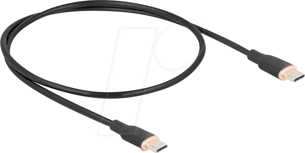 DELOCK 81237 - USB 2.0 Kabel, C Stecker > C Stecker, Silikon, schwarz, 0,5 m