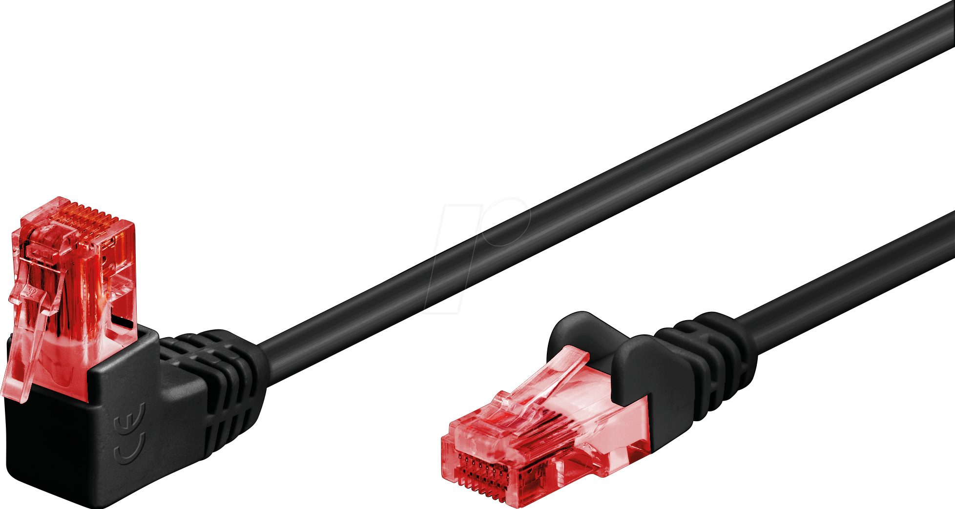 Thumbnail - GOOBAY 51513 - Patchkabel Cat.6 U/UTP gewinkelt / gerade, 0,25 m
