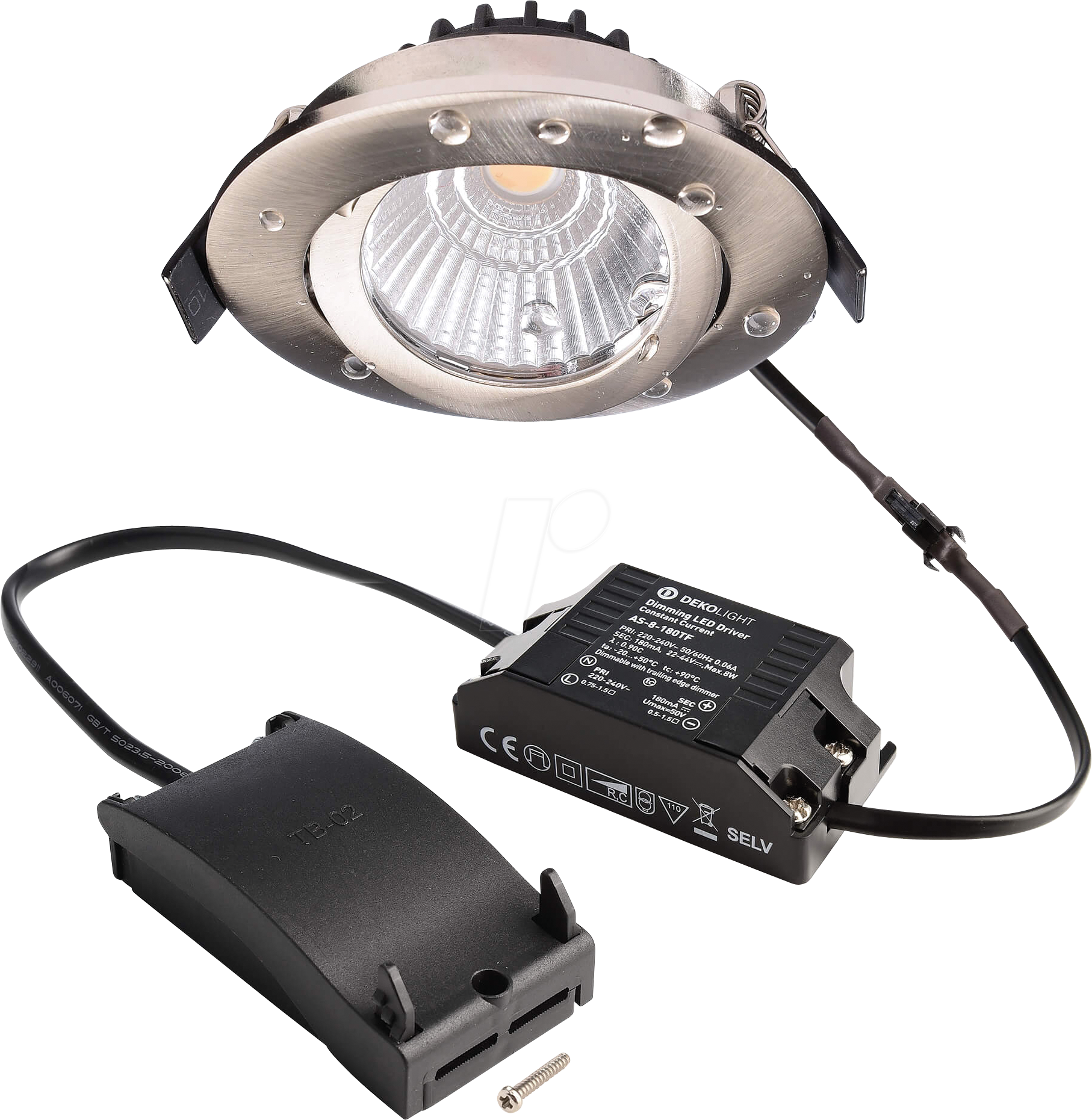 DEKO 565402 - Deckeneinbauleuchte Dione, 8,5 W, DIM, 4000 K, 800 lm, nickel