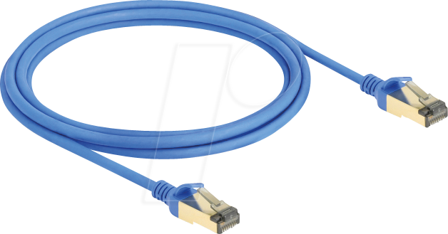 DELOCK 80334 - Patchkabel, Cat.8.1, F/FTP, Slim, 2 m, blau