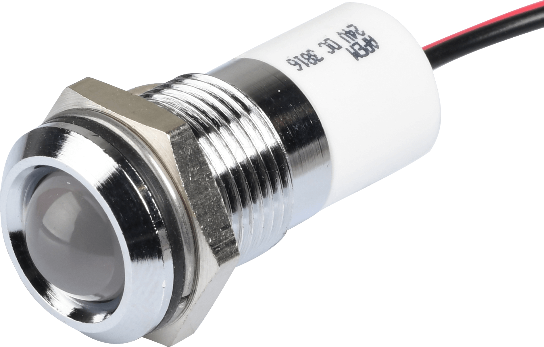 APM Q14P3C W24E - LED-Signalleuchte, weiß, 24 V, Ø 14 mm, vorstehend, bedrahtet