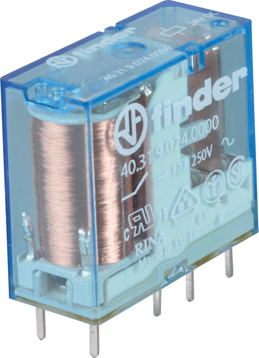 FIN 40.31.9 24V - Printrelais, 1x UM, 250V/10A, 24V, RM 3,5mm