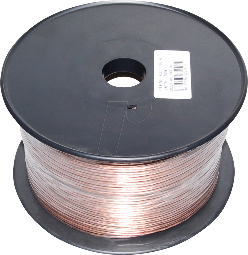 TME KLC1-100TRL - Lautsprecherkabel CCA-Leiter, 2x0,75mm², transp., 100m-Spule