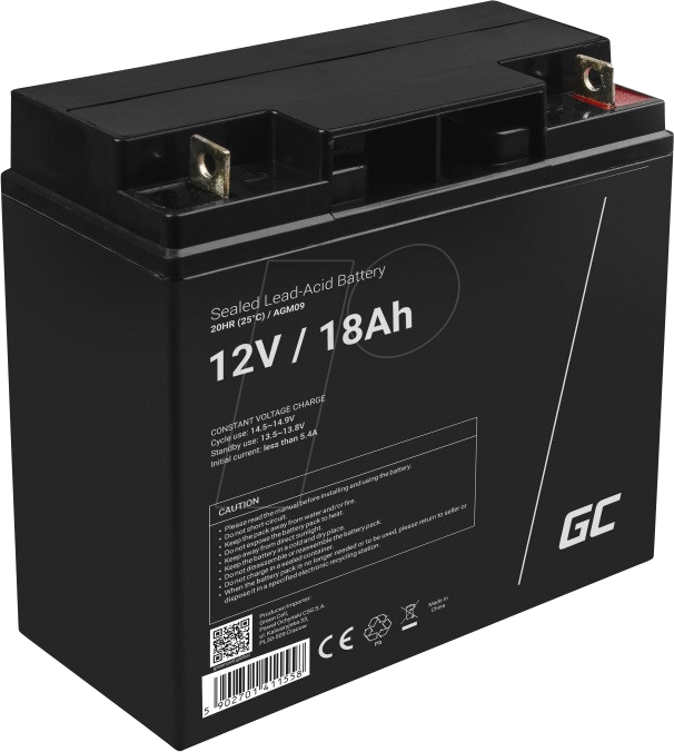 GC AGM09 18AH - Blei-Vlies-Akku, AGM, 12V, 18 Ah