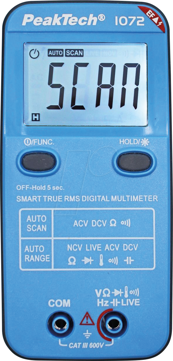 PEAKTECH 1072 - Multimeter, digital, 4000 Counts, NCV, TRMS