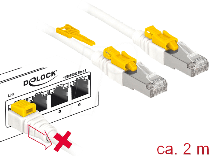 DELOCK 85332 - Patchkabel RJ45 Cat.6A SFTP Secure 2 m