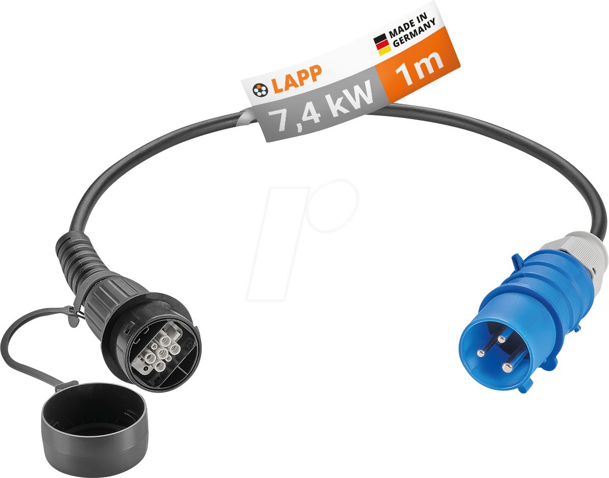 LAPP 64704 - Ladekabel Universal mit CEE-Stecker blau, bis zu 7.4 kW, 1-phasi