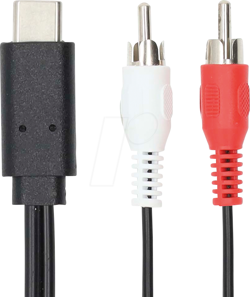 N CCGL64240BK10 - USB 5 Gb/s Kabel, C-Stecker > 2x RCA Stecker, 1m, Schwarz