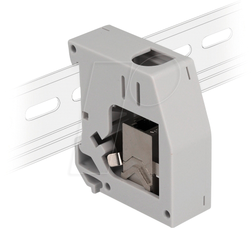 DELOCK 86959 - Keystone RJ45 Buchse > Buchse, Cat.6a, mit Hutschienenadapter