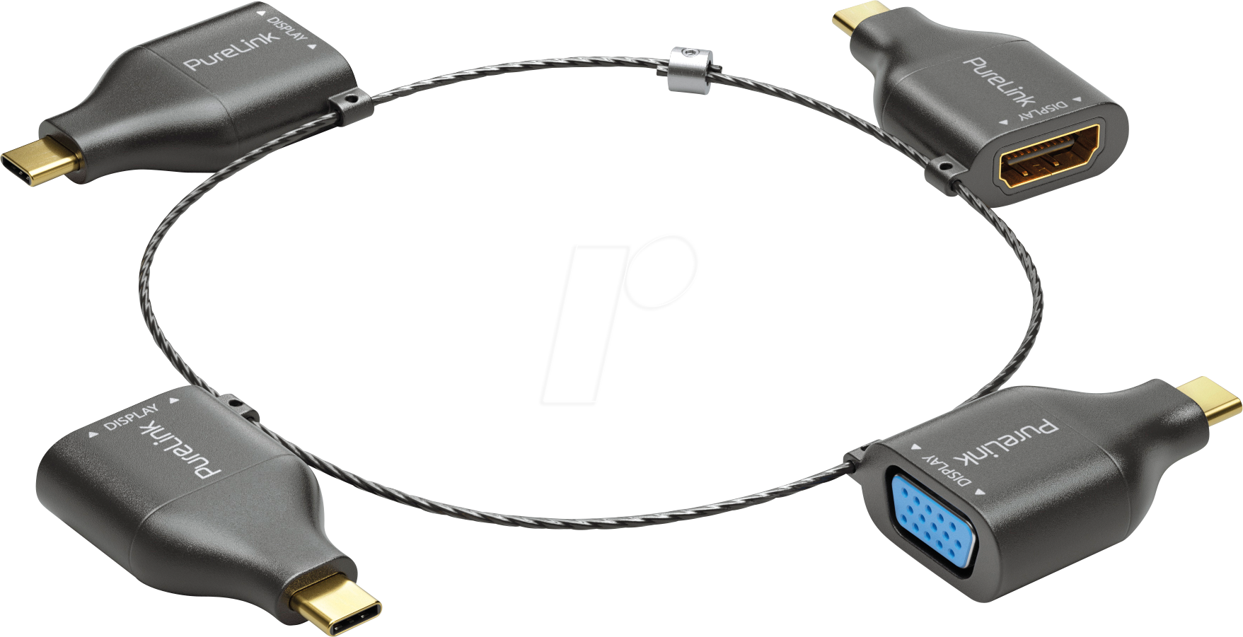 PURE IQ-AR300 - 4K USB-C Adapterring mit vier Adaptern