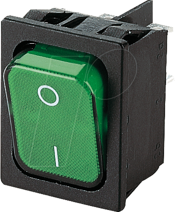 WIPPE 1835.3118 - Wippschalter, 2x Aus, beleuchtet, grün, I-O