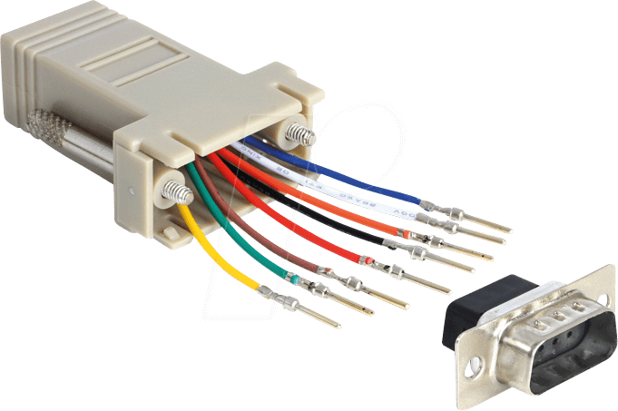DELOCK 65462 - Adapter Sub-D 9Pin St > RJ45 Bu. Montagesatz