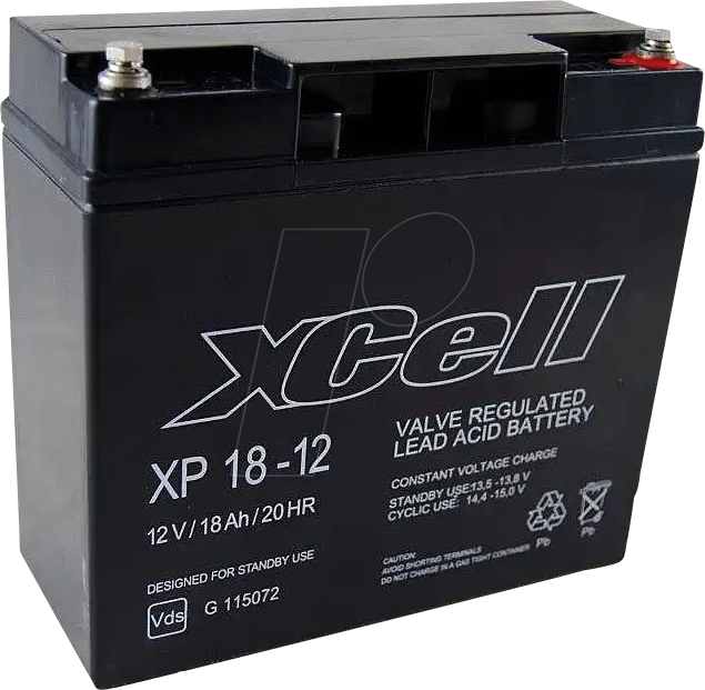 XCELL XP18-12 - Blei-Vlies-Akku, 12 V, 18 Ah