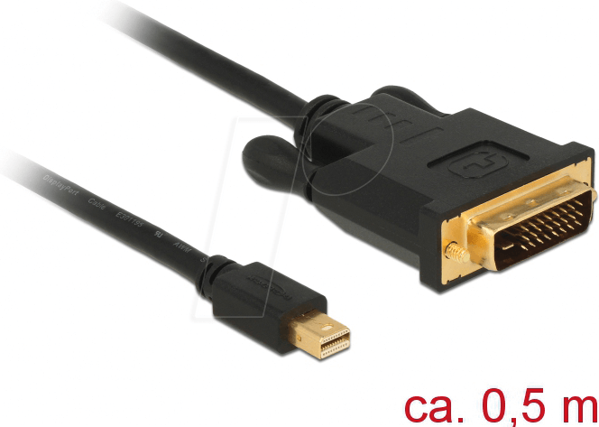 DELOCK 83987 - Delock Kabel miniDP 1.1 Stecker > DVI 24+1 Stecker, schwarz, 50