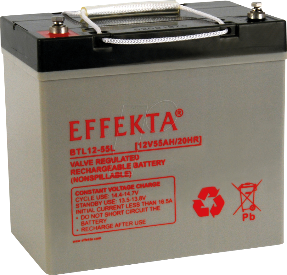 EFKTA BTL12-55L - Blei-Vlies-Akku, AGM, 12V, 55 Ah
