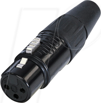 REAN RC3F-BAG - XLR Kabelbuchse 3-polig, schwarz verchromtes Gehäuse