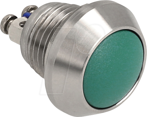 DELOCK 22034 - Drucktaster zum Einbau 12 mm 2 x Schraubklemme grün