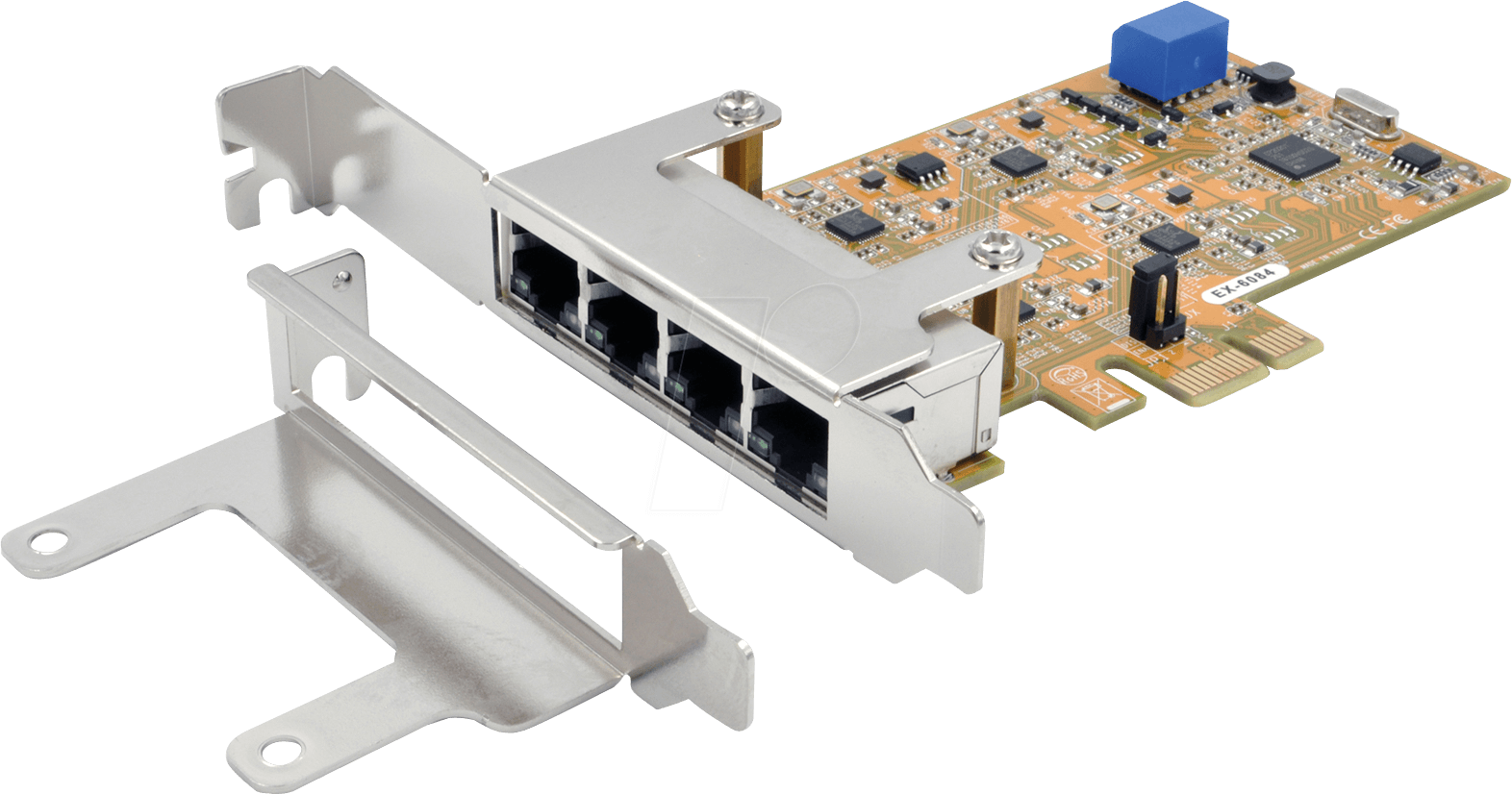 EXSYS EX-6084 - Netzwerkkarte, PCIe, Gigabit Ethernet, 4x RJ45