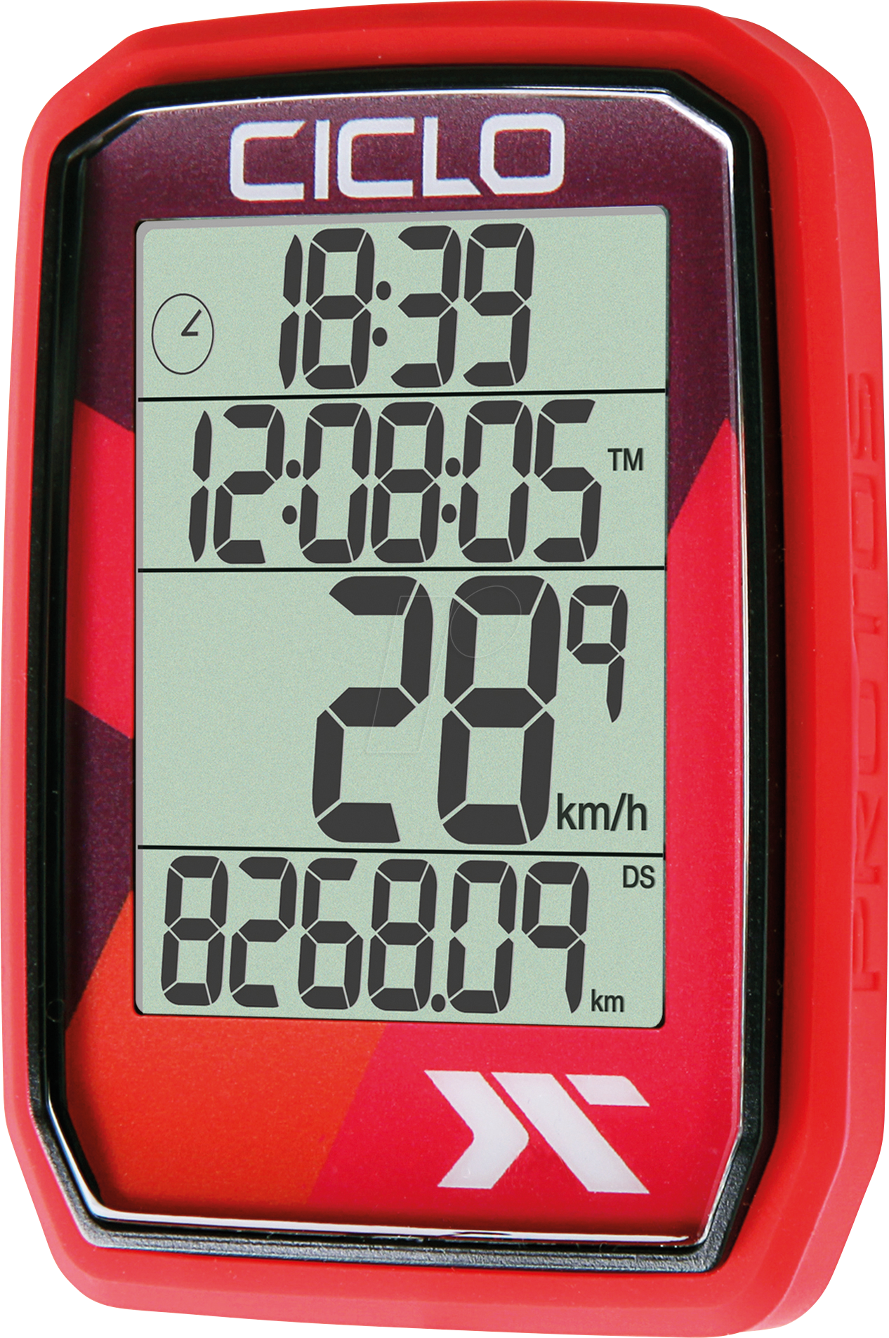 Thumbnail - BIKE PROTOS205RD - Fahrrad-Computer mit 5 Funktionen, Funk, rot