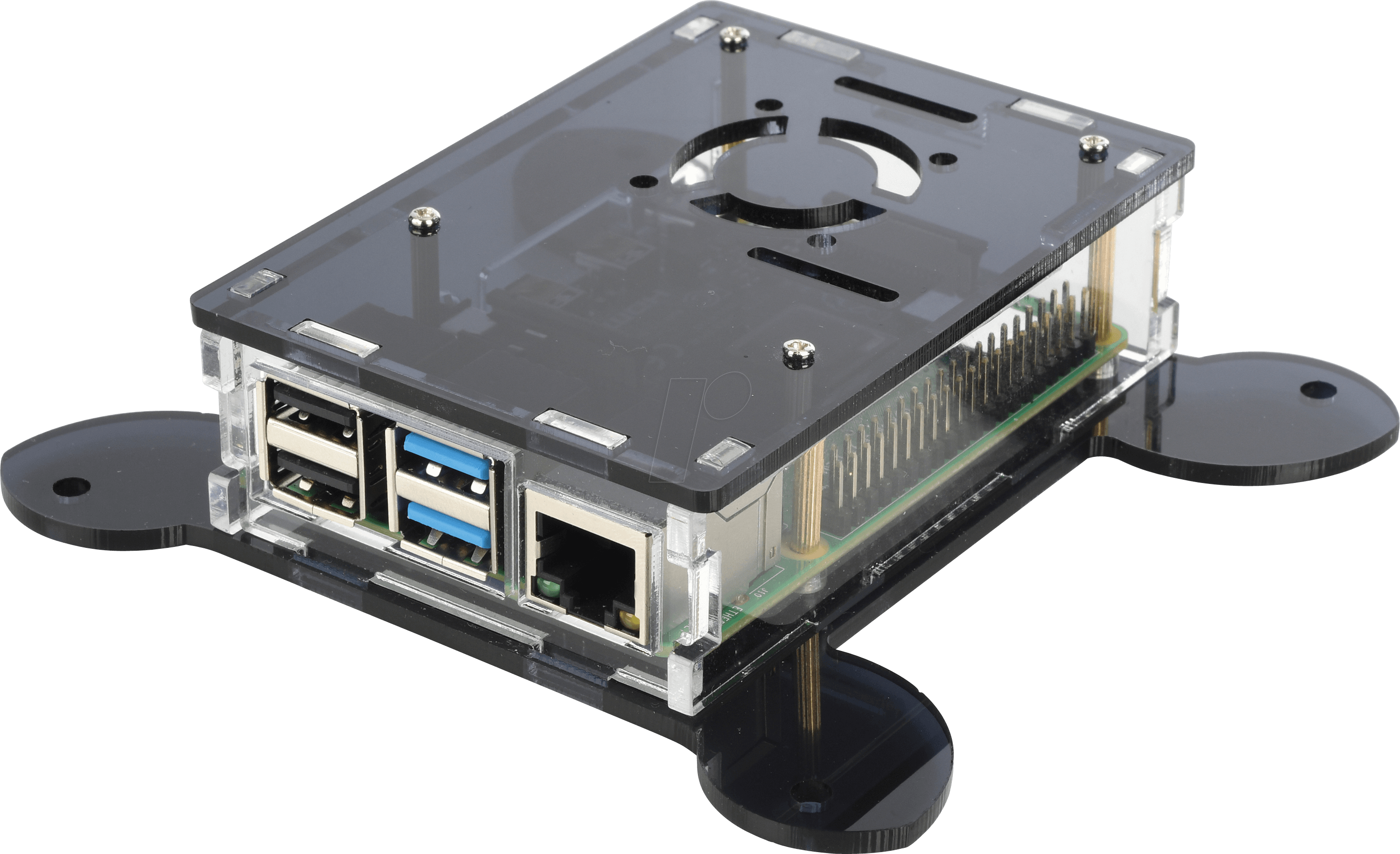 RPI CASE VESA BK - Gehäuse für Raspberry Pi 4, acryl, schwarz/transparent