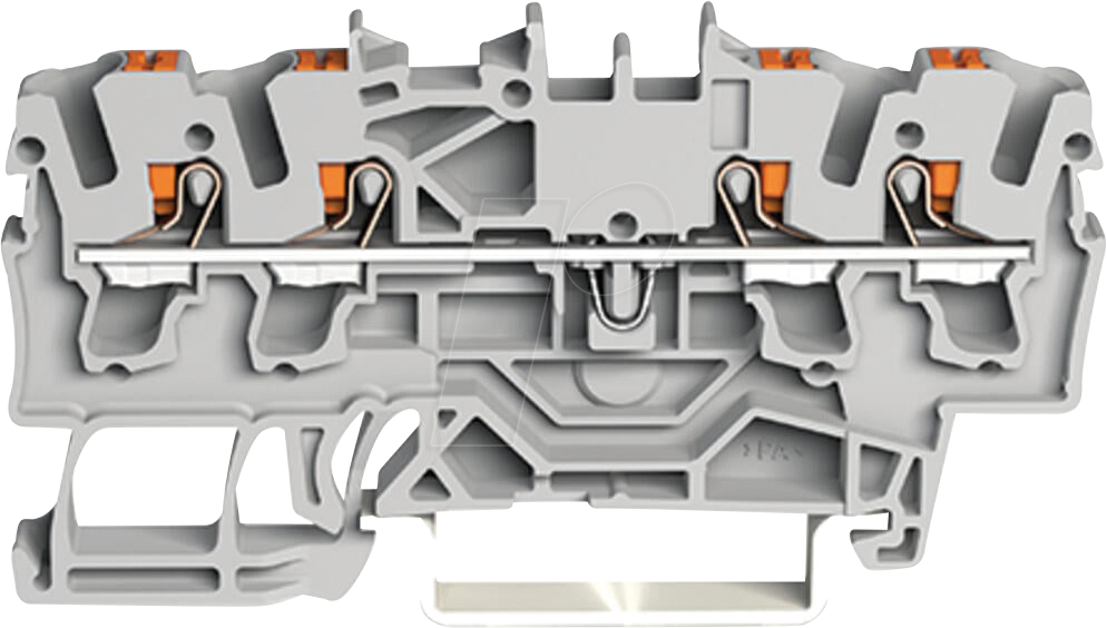 WAGO 2202-1403 - 4-Leiter-Durchgangsklemme, mit Drücker 2,5 mm², rot