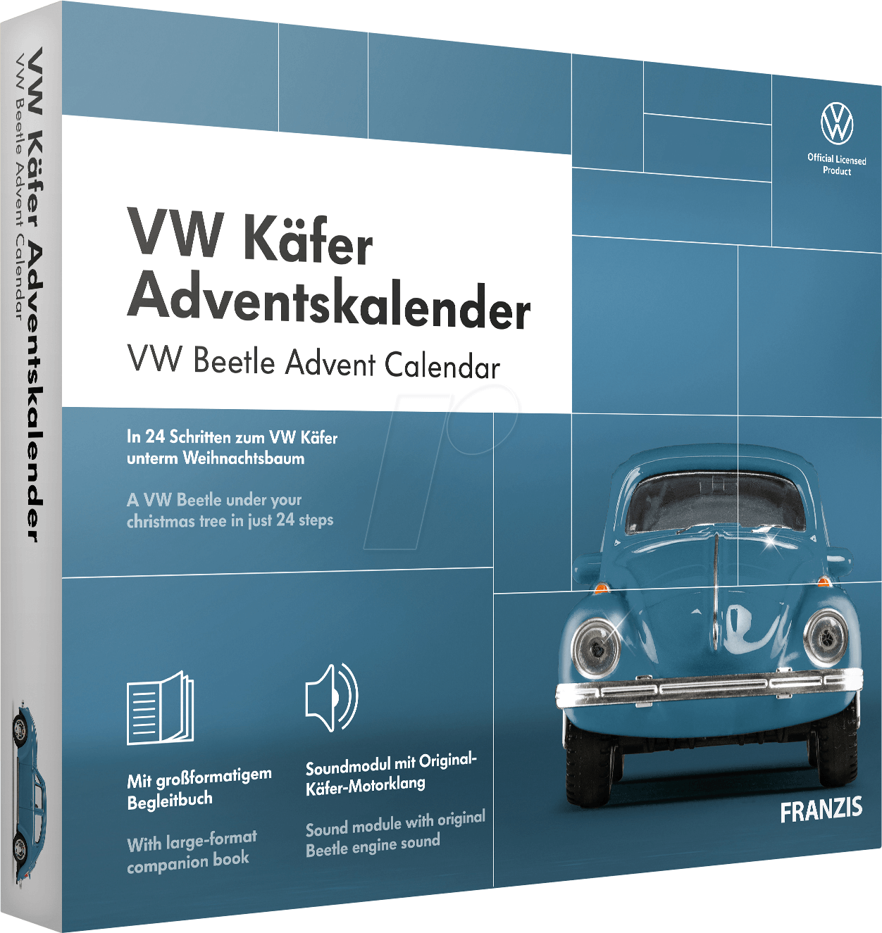 ADV 67098-4 - Adventskalender - VW Käfer, blau (DE/EN)