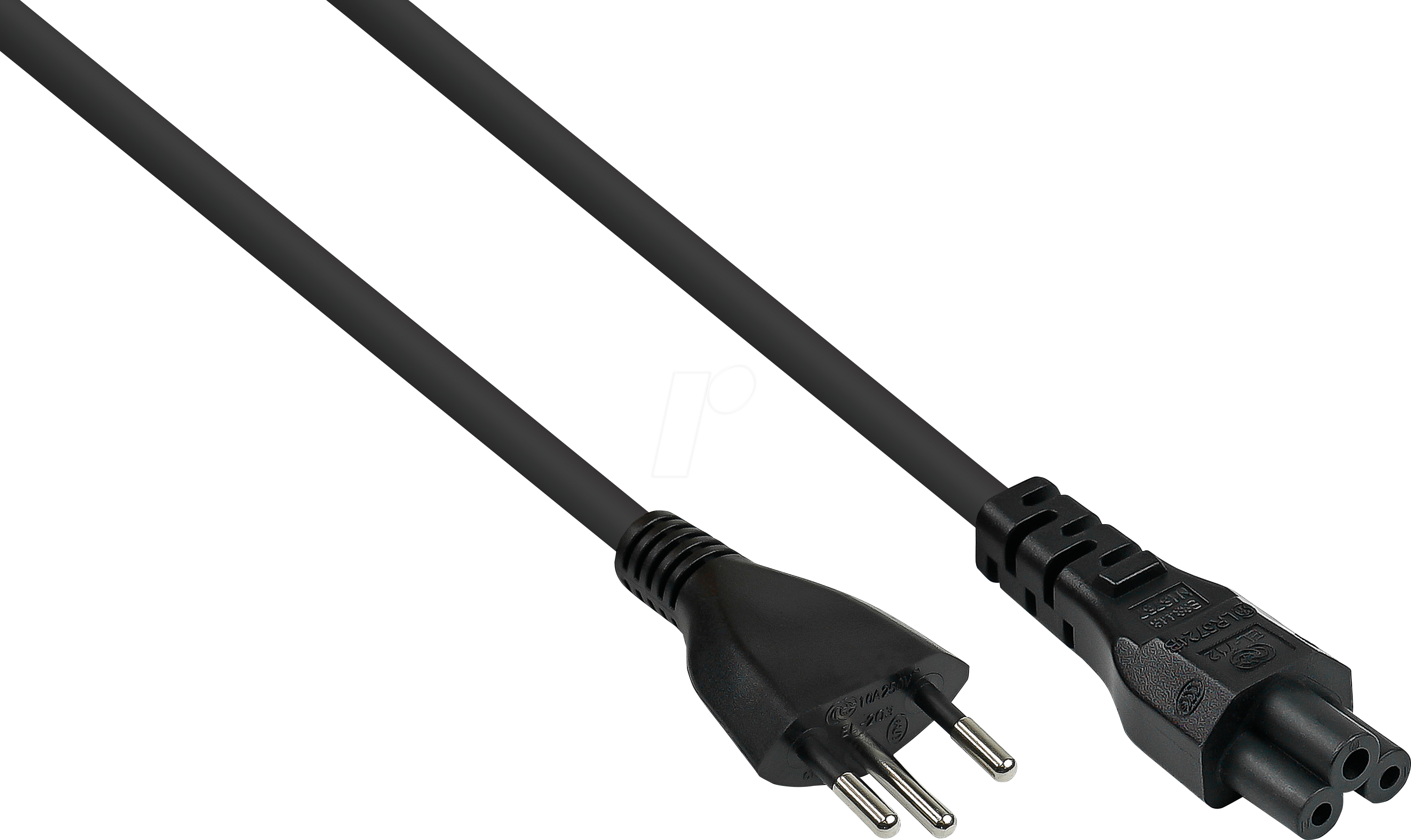 KM SK6005-S018 - Netzkabel Schweiz Netz-Stecker Typ J, Buchse C5, schwarz, 1,8m