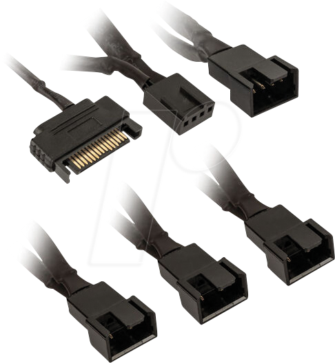 KOLINK 05297 - Kolink 1-4 PWM Lüfter Splitterkabel - 35 cm, geflochten, schwarz