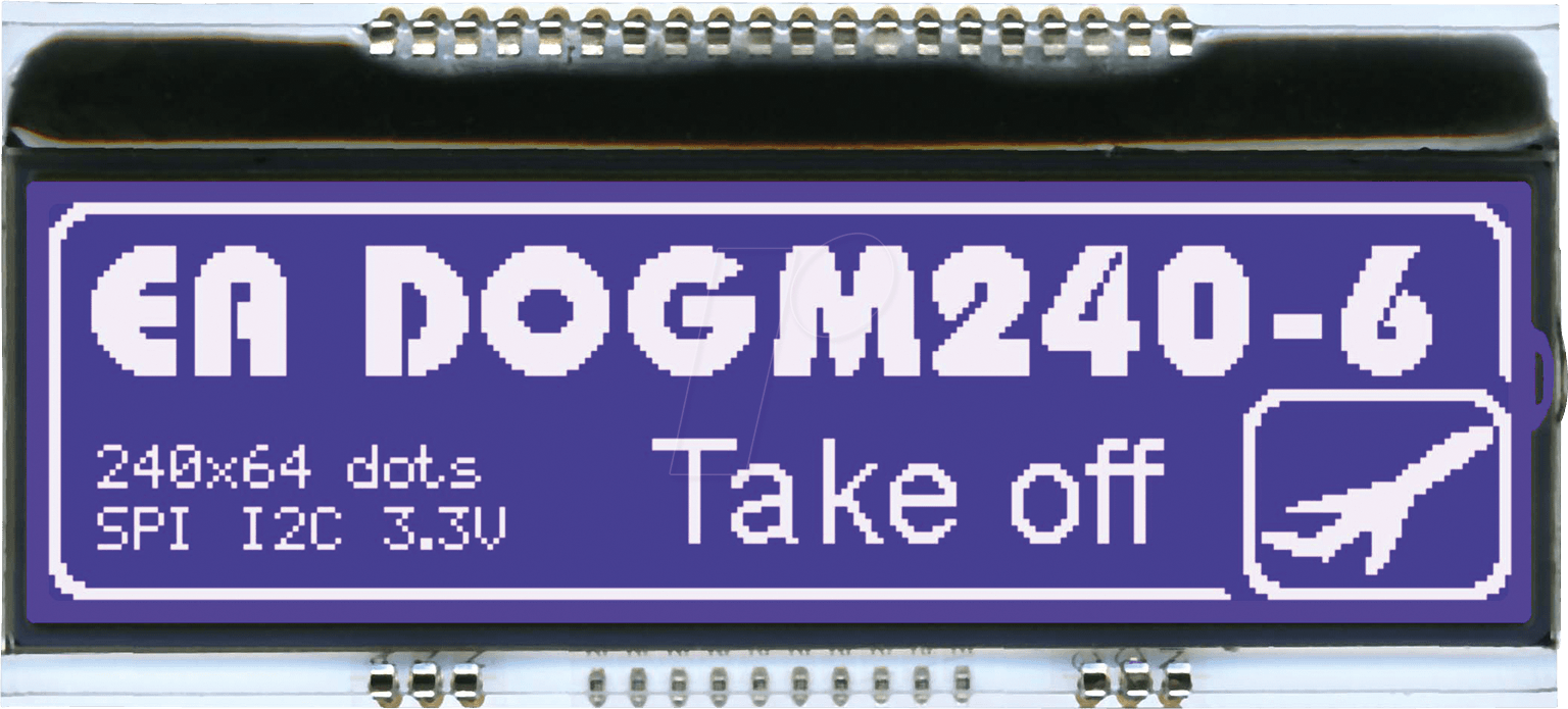 Thumbnail - EA DOGM240B-6 - LCD-Grafikmodul, 82,8 x 20,14 mm, blau