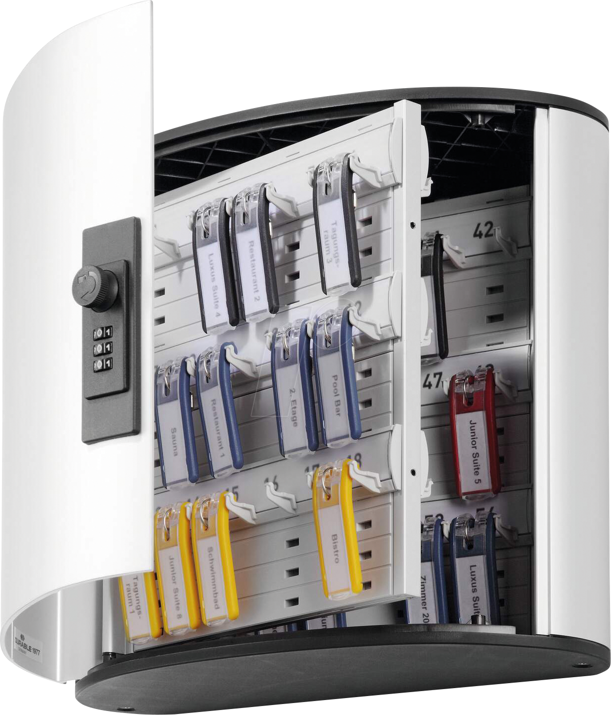 DURABLE 197723 - Schlüsselkasten für 54 Schlüssel, Zahlenschloss