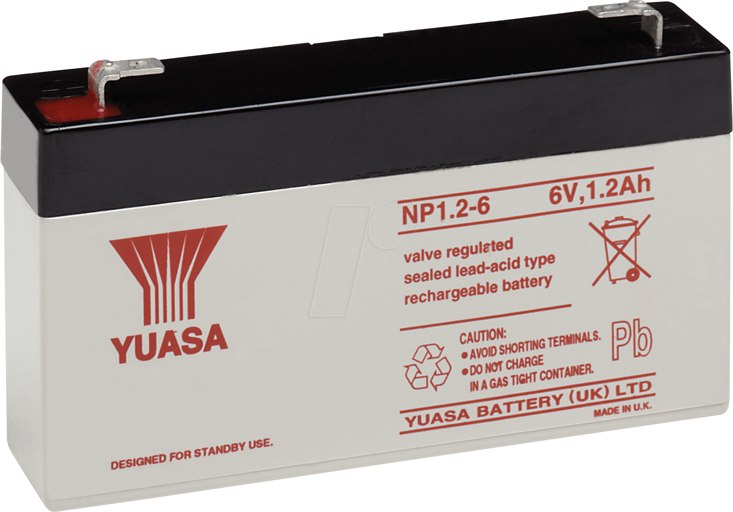 YU NP1,2-6 - Blei-Vlies-Akku, 6 V, 1,2 Ah