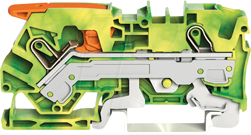 WAGO 2106-1207 - 2-Leiter-Schutzleiterklemme, CAGE CLAMP® 6 mm², grün-gelb