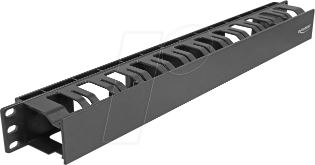 DELOCK 67021 - 19'' Kabelmanagement Rangierpanel, 2 Öffnungen, 1 HE, schwarz