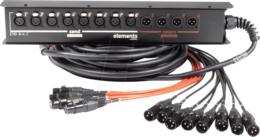 EYB 8-4 C 15 - CORDIAL 12 Kanal (8/4) Multicore mit Stagebox, 15 m