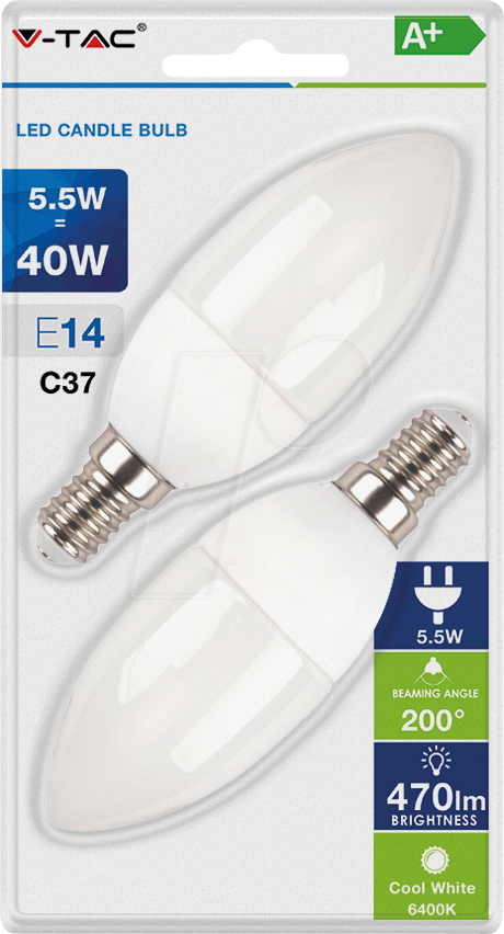 VT-7293 - LED-Lampe E14, 5,5 W, 470 lm, 6400 K