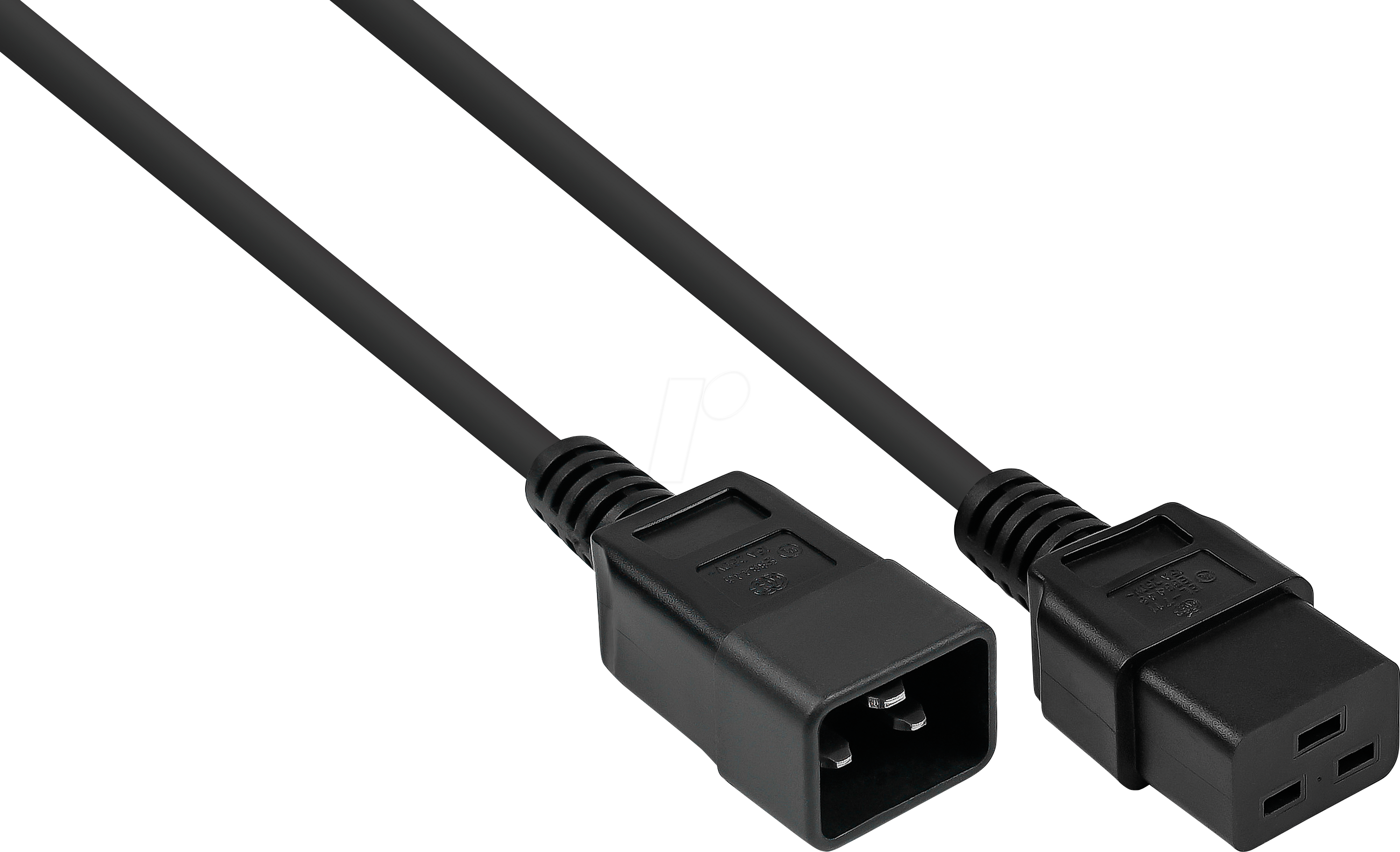 KM SK2090-S020 - Kaltgeräteverlängerung Kaltgeräte-Stecker C20 an Buchse C19, 2m